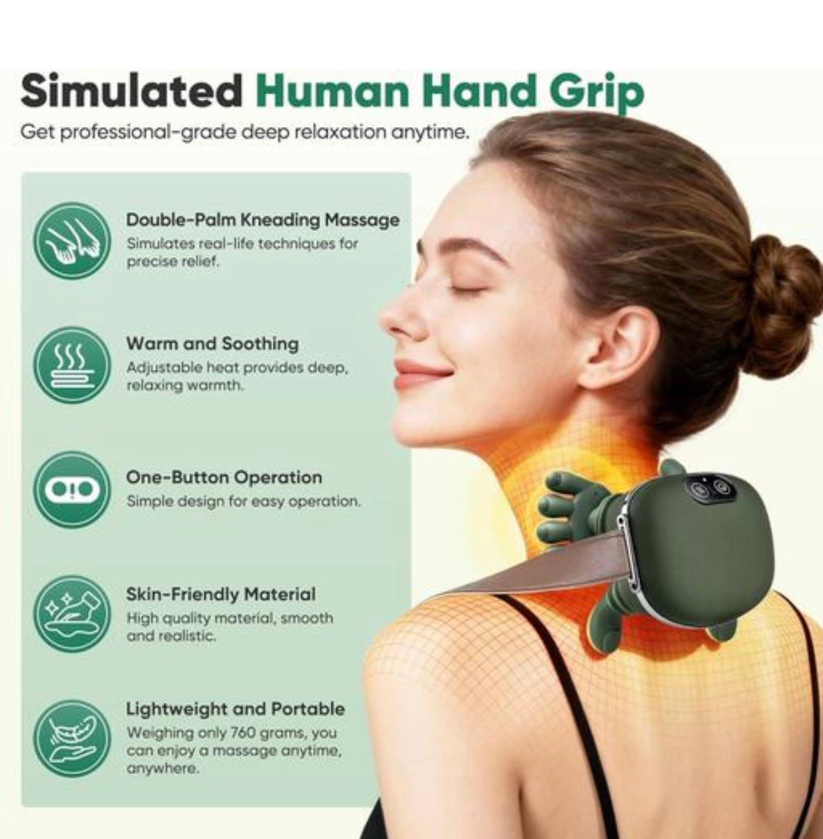 Smart Heated Hand Neck Massager – Advanced Cervical Pain Relief